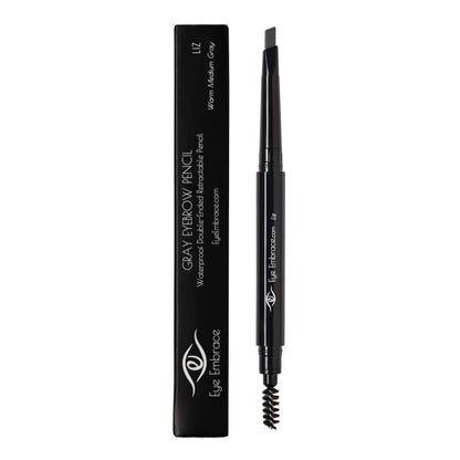 Eye Embrace Liz: Medium Gray Eyebrow Pencil – Waterproof, Double-Ended Angled Tip, Spoolie, Cruelty-Free