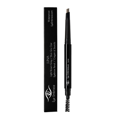 Eye Embrace Luna Eyebrow Pencil – Light Brown-Gray, Waterproof, Double-Ended Angled Tip
