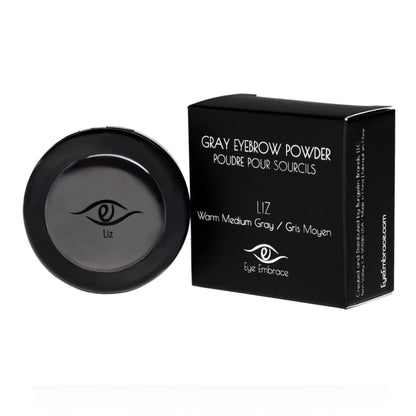 Eye Embrace Gray Eyebrow Powder – Waterproof Root Cover-Up for Gray Hair (Liz Medium Gray)