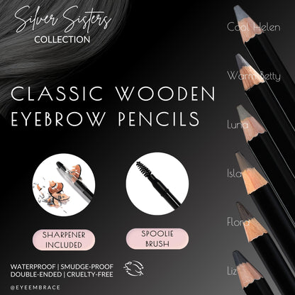 Eye Embrace Warm Betty Classic Eyebrow Pencil — Waterproof, Double-Ended with Sharpener & Spoolie (Cruelty-Free)