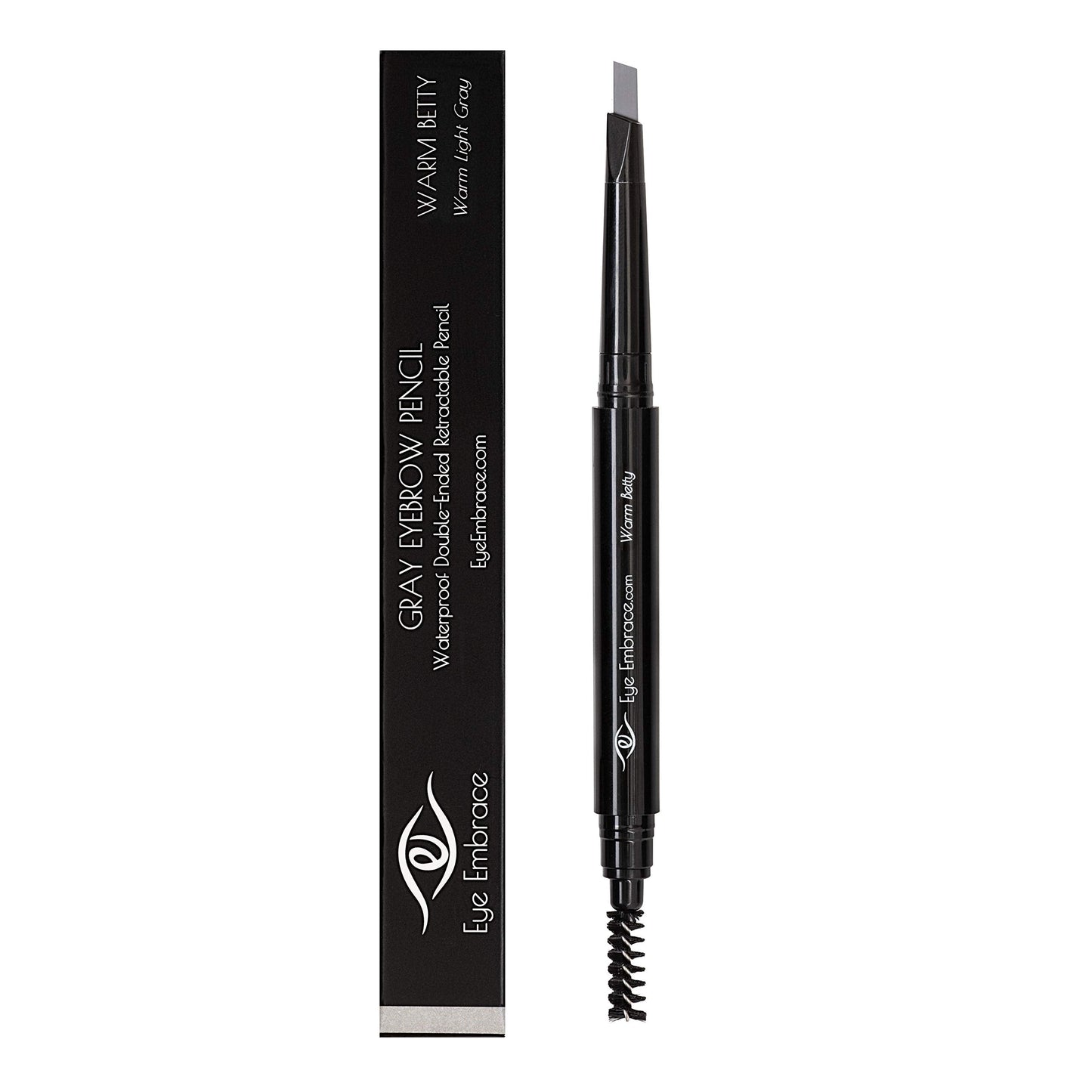 Eye Embrace Warm Betty Light Gray Eyebrow Pencil – Waterproof, Double-Ended Angled Tip & Spoolie, Cruelty-Free