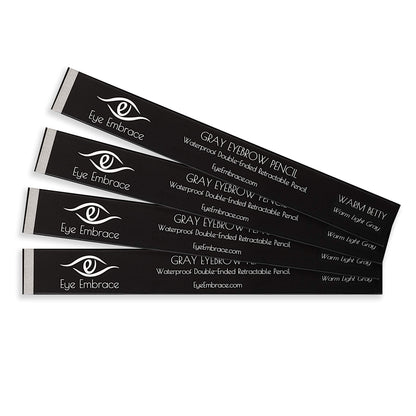 Eye Embrace Warm Betty Light Gray Eyebrow Pencil – Waterproof, Double-Ended Angled Tip & Spoolie, Cruelty-Free