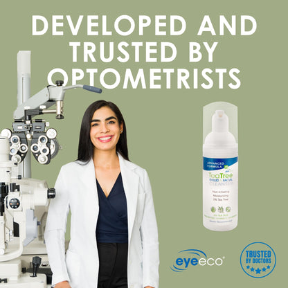 EyeEco Advanced Tea Tree Eyelid & Facial Cleanser - 180mL | Gentle, Hydrating for Sensitive Skin