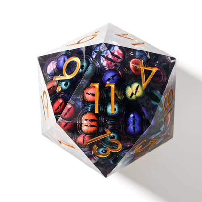Eyes of Chaos | Liquid Core Dice | Resin | Single Giant D20