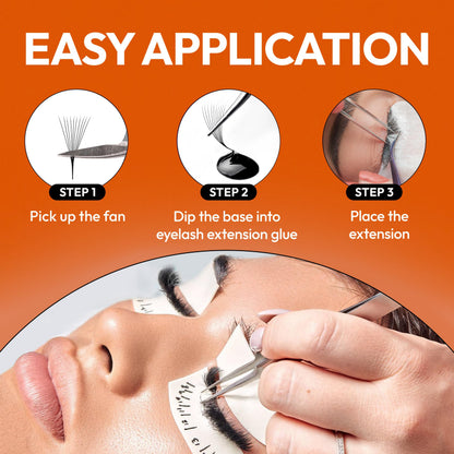Eyesy Lash 448 Narrow Promade Fans - 10D 0.07mm C Curl, 9-15mm Mixed Lengths, Mega Volume Eyelash Extensions
