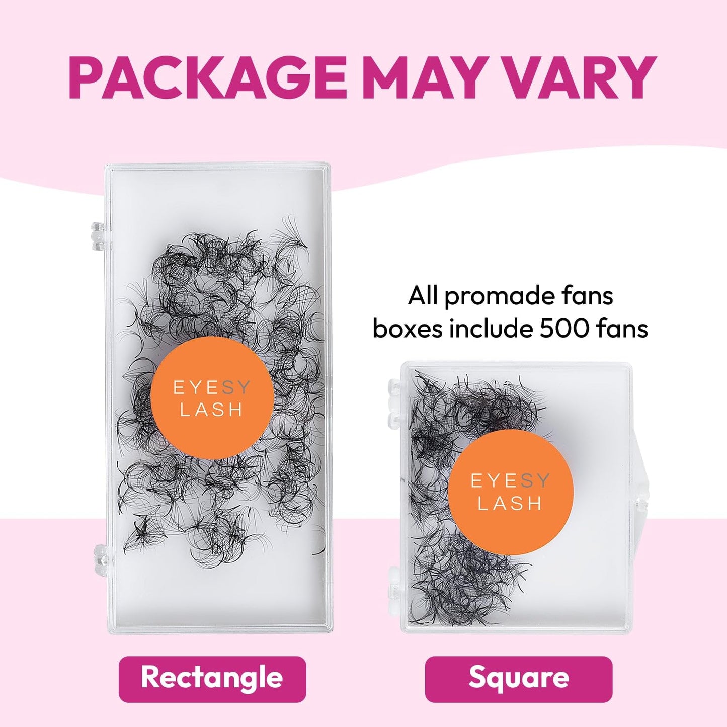 Eyesy Lash 500 Promade Fans – Volume Premade Lash Fans (6D 0.07 CC 13mm)