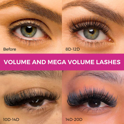 Eyesy Lash 500 Promade Fans – Volume Premade Lash Fans (10D 0.07, D14mm, Pointy Base, Handmade)
