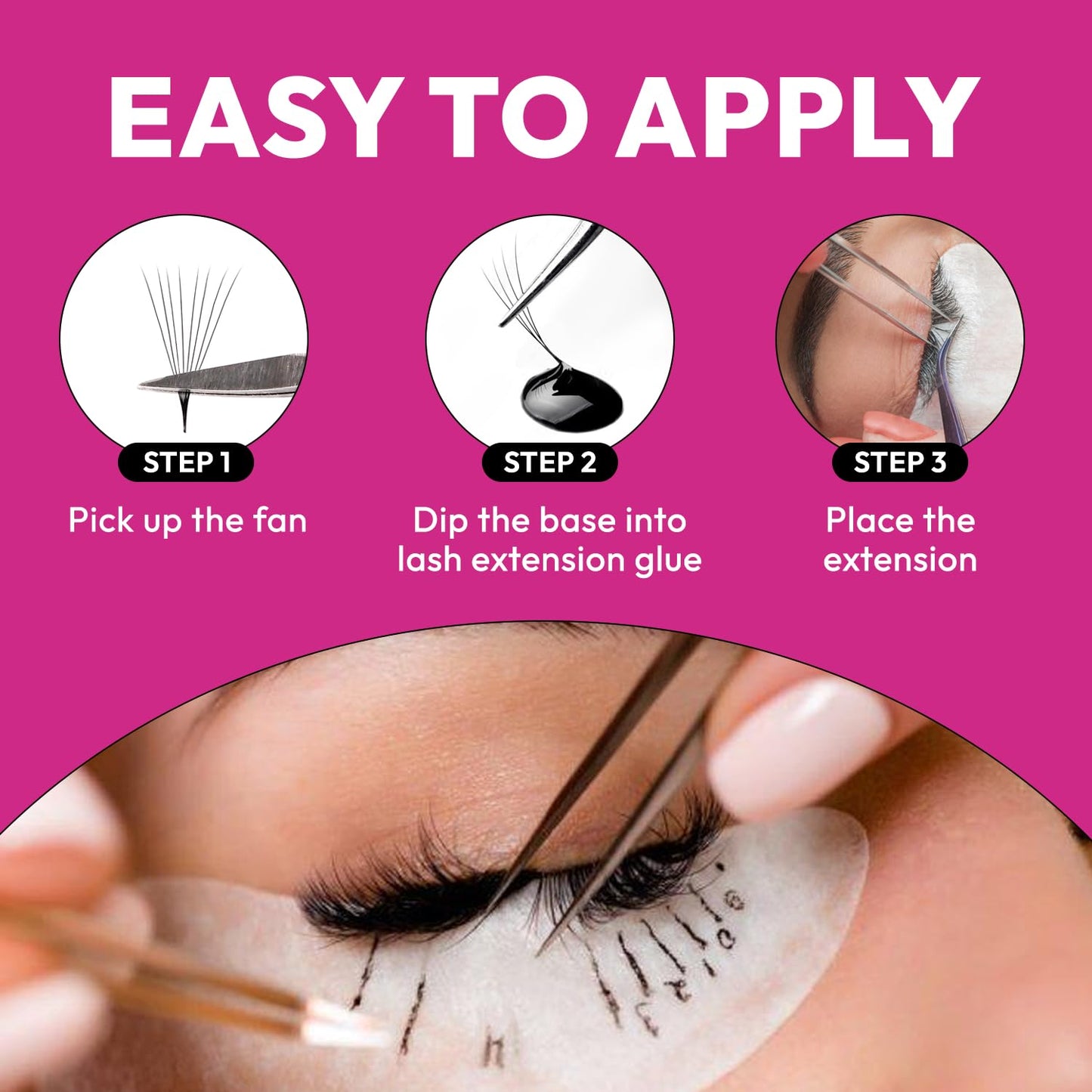 Eyesy Lash 500 Promade Fans – Volume Premade Lash Fans (6D 0.07 CC 13mm)