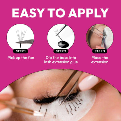 Eyesy Lash 500 Promade Fans — Premium Volume Premade Lash Fans (6D 0.07 C 14mm)