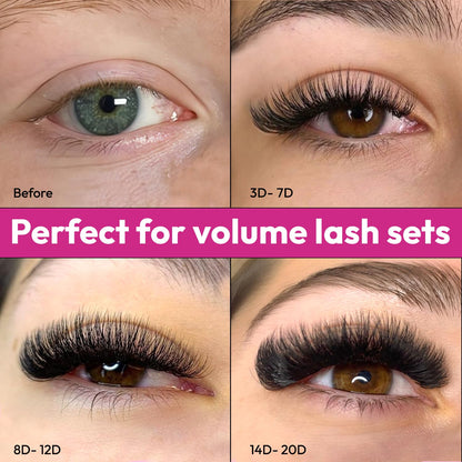 Eyesy Lash 500 Promade Fans – Pointy Base Volume Premade Lash Fans for Eyelash Extensions (6D 0.07 C 12mm)