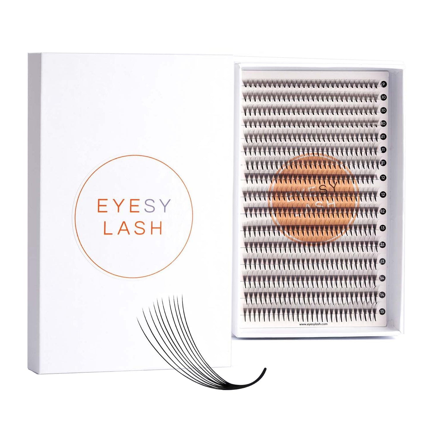 Eyesy Lash 448 Narrow Promade Fans — 10D 0.07mm D Curl, 9–15mm Mixed Lengths | Mega Volume