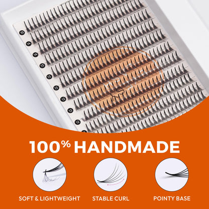 Eyesy Lash 448 Narrow Promade Fans — 10D 0.07mm D Curl, 9–15mm Mixed Lengths | Mega Volume