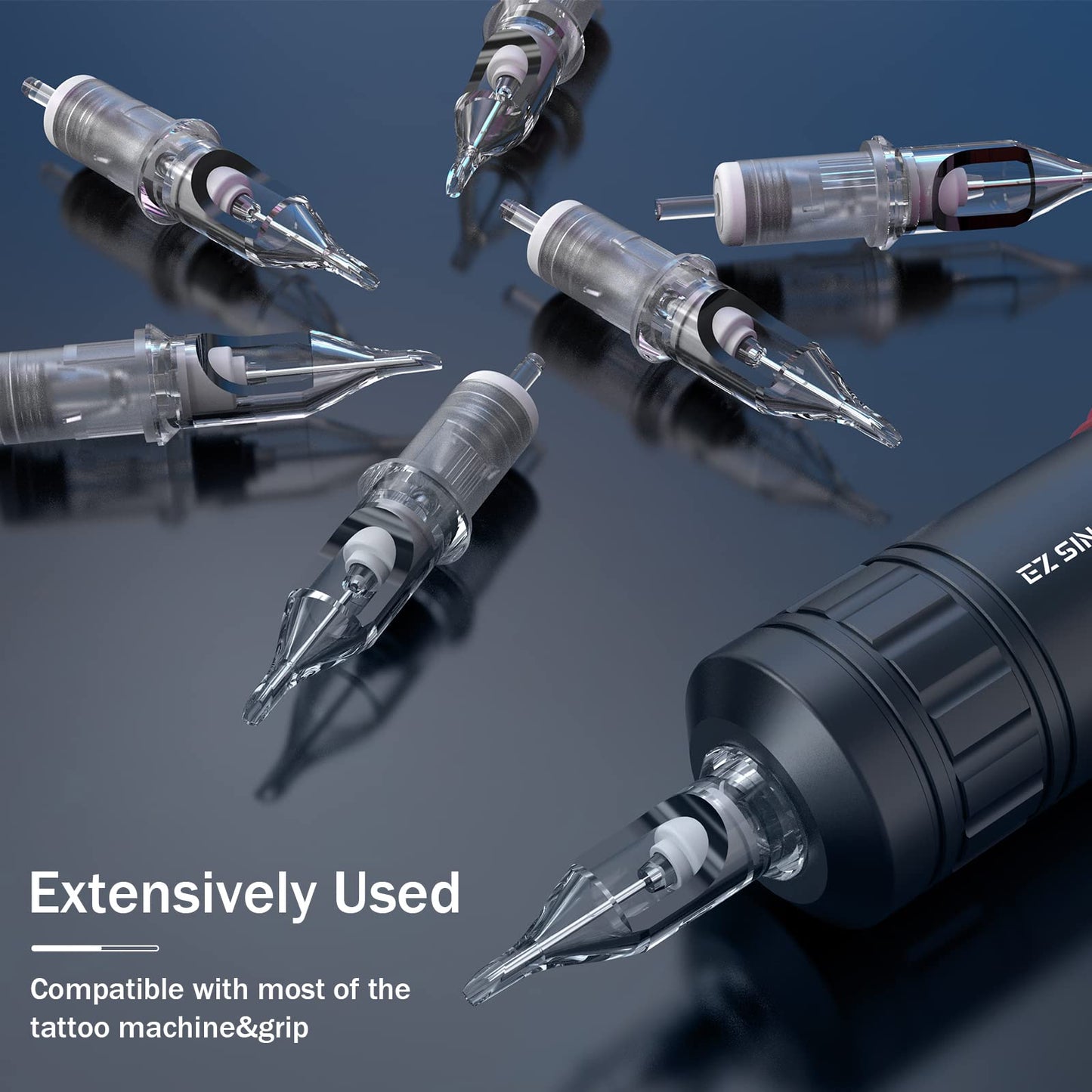EZTAT2 EZ Tattoo Cartridges 20Pcs #12 (13RM) Standard Round/Curved Magnum for Rotary Machines