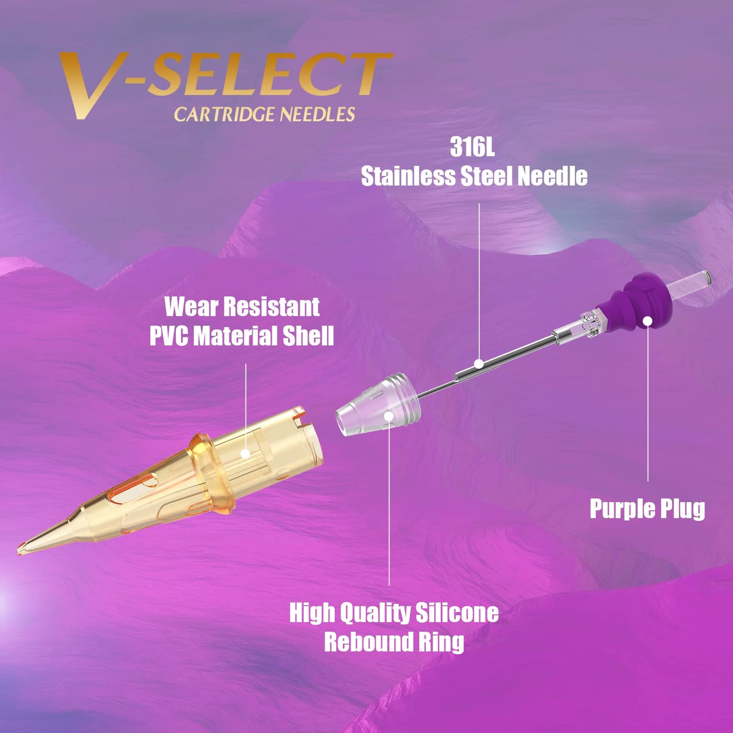 EZ Tattoo Cartridge Needles - 20Pcs #10 (3RS) V-Select for Micropigmentation | EZTAT2
