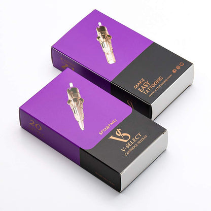 EZTAT2 EZ Tattoo Cartridges V-SELECT 20Pcs #10 1RL 0.30mm Round Liner for Micropigmentation