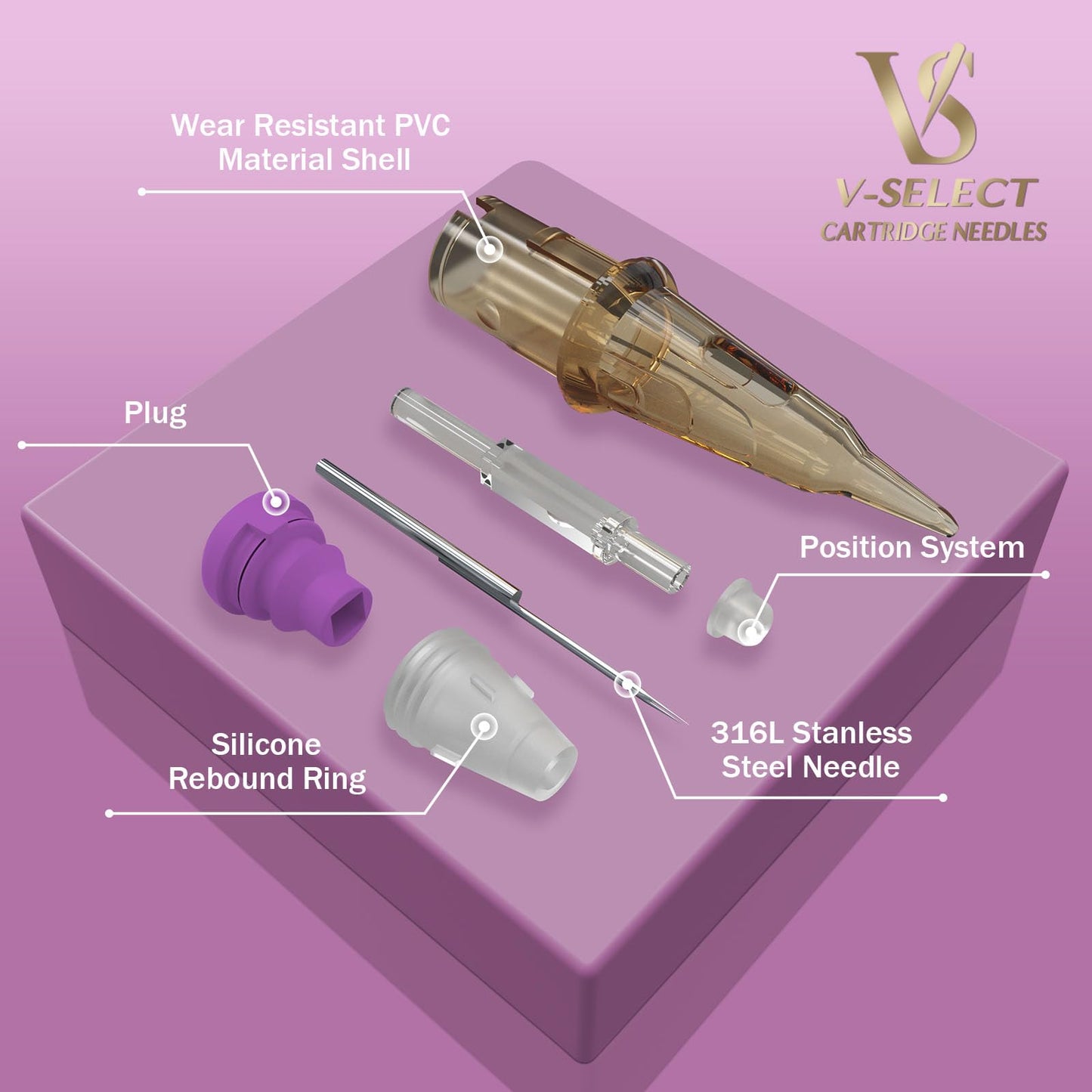 EZTAT2 EZ Tattoo Cartridges V-SELECT 20Pcs #10 1RL 0.30mm Round Liner for Micropigmentation