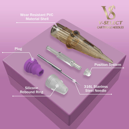 EZTAT2 EZ Tattoo Cartridges V-SELECT 20Pcs #10 1RL 0.30mm Round Liner for Micropigmentation