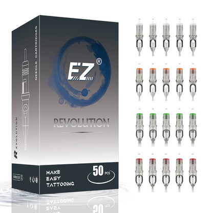 EZ Tattoo Cartridge Needles Assorted 50Pcs Mixed (3RL 7RL 7RS 7M1 9RM) - EZTAT2