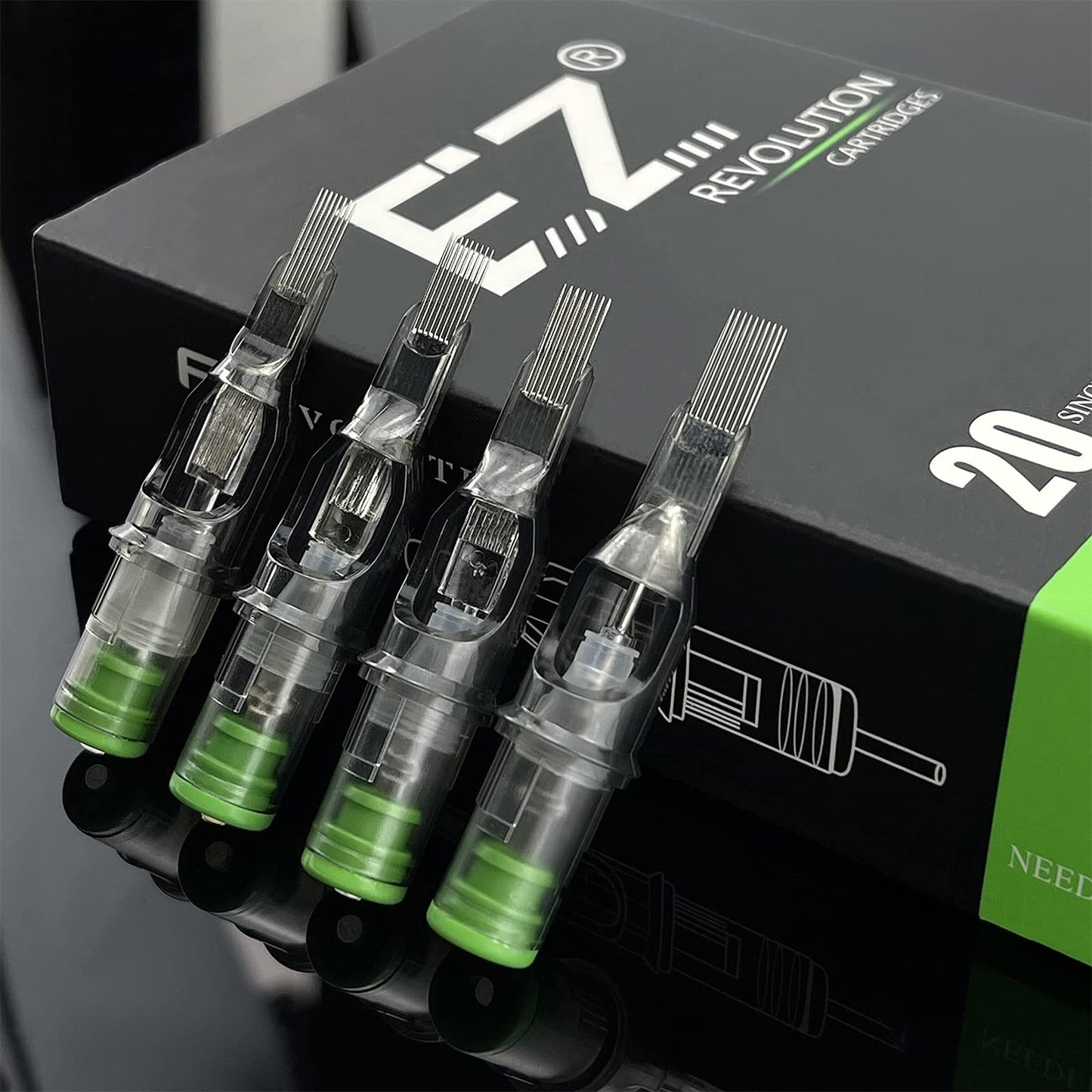 EZTAT2 Revolution 20Pcs #10 Bugpin Magnum Disposable Tattoo Needle Cartridges for Rotary Machines