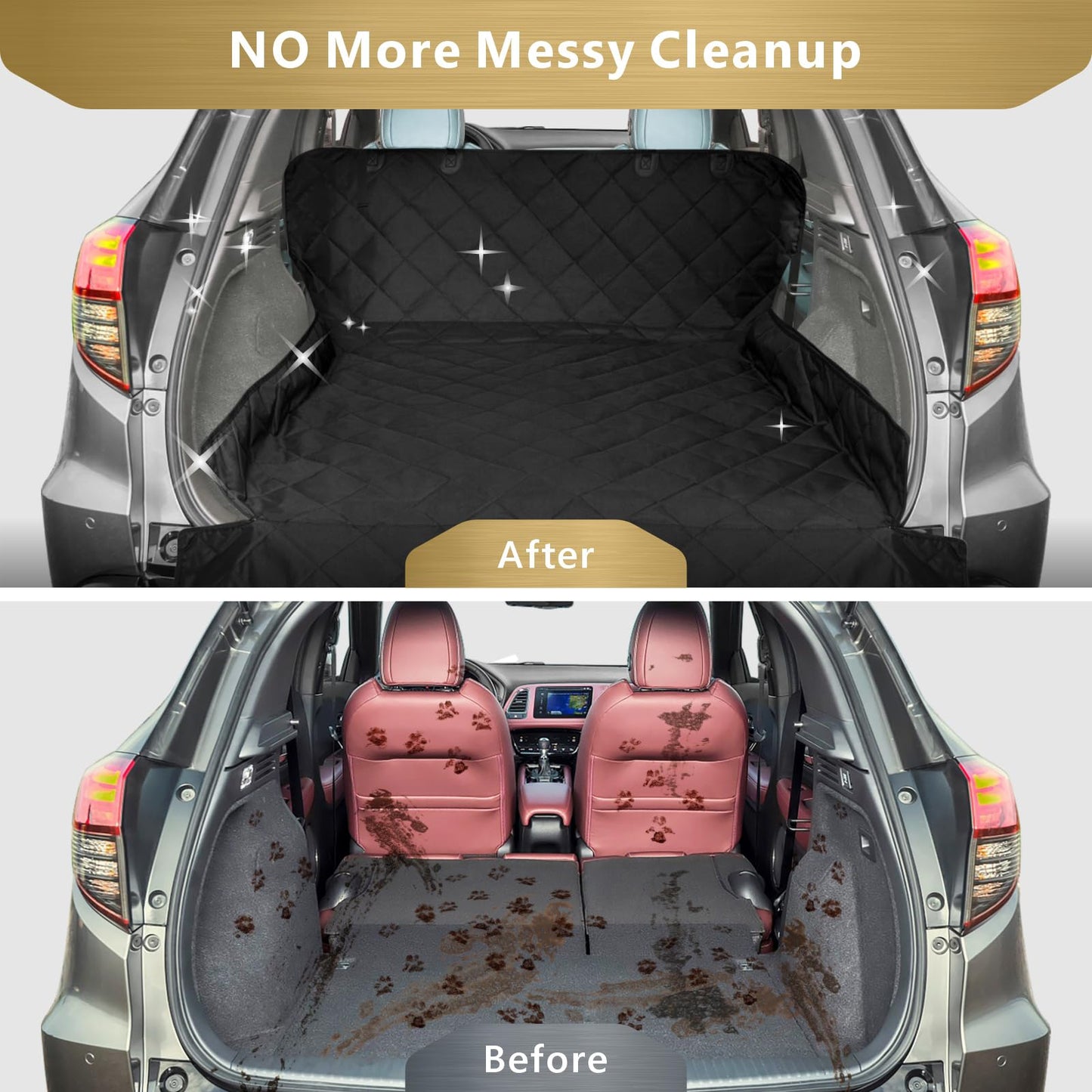 F-color SUV Cargo Liner for Dogs – Extra Large, Water-Resistant, Non-Slip Pet Seat Cover for SUVs