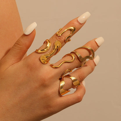 Irregular Adjustable Steel Ring