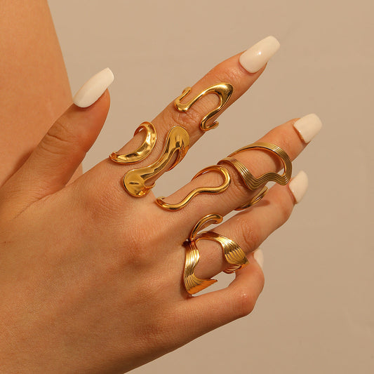 Irregular Adjustable Steel Ring