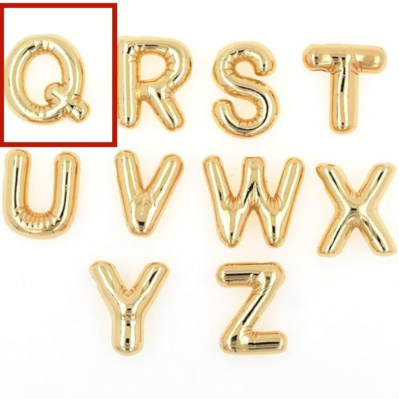 Glossy A-Z Letter Copper Pendant