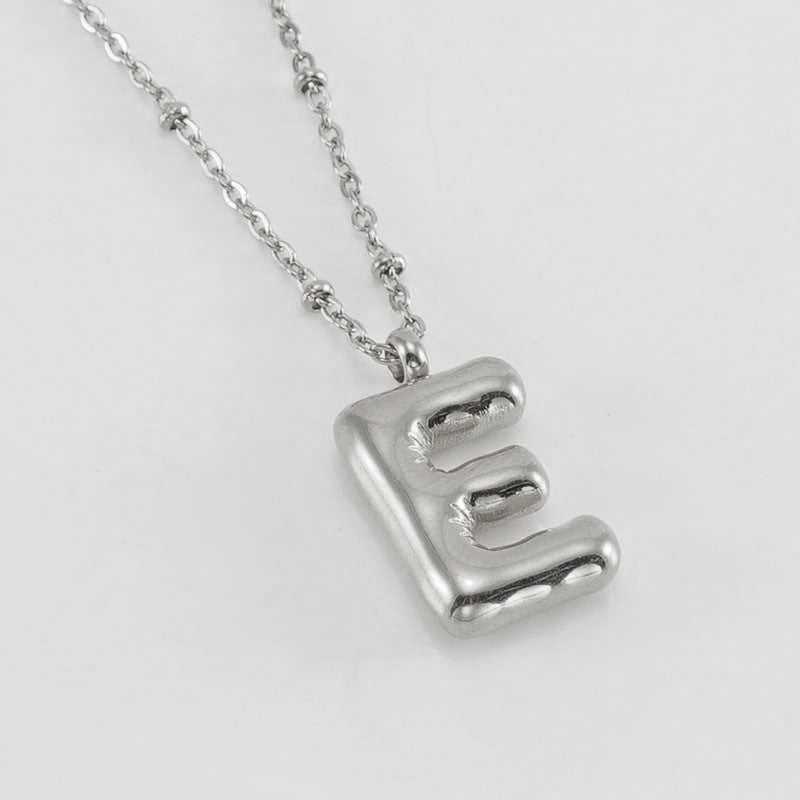 Bubble Letter Pendant Necklace A-Z
