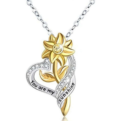 Sunflower Heart-Shaped Pendant