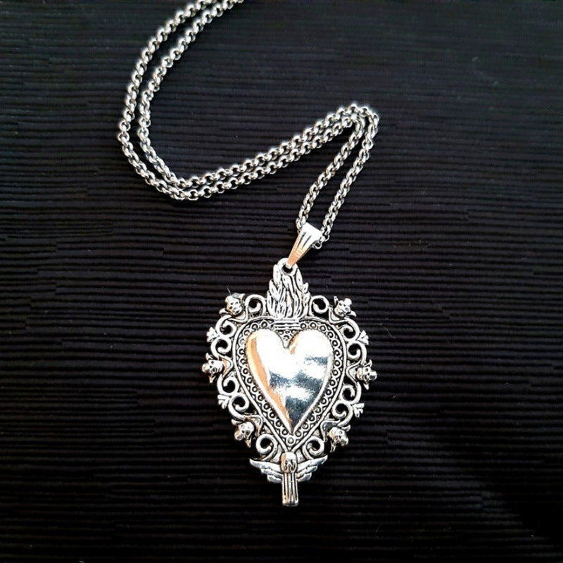 Gothic Heart Pendant Necklace