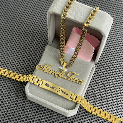 DIY Large Nameplate Engraved Letter Pendant Print on Demand (POD)