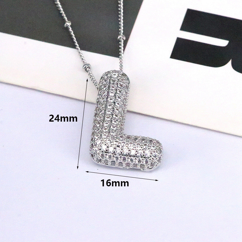 Bubble Balloon A-Z Letter Pendant Necklace