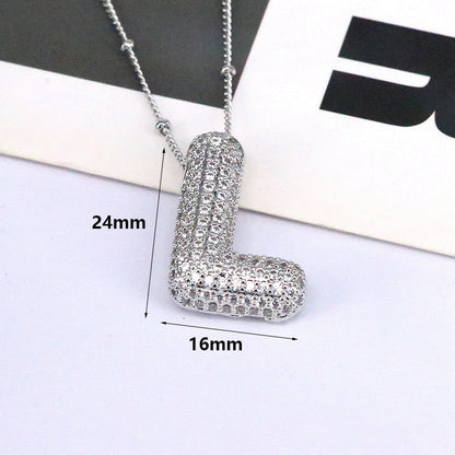 Bubble Balloon A-Z Letter Pendant Necklace