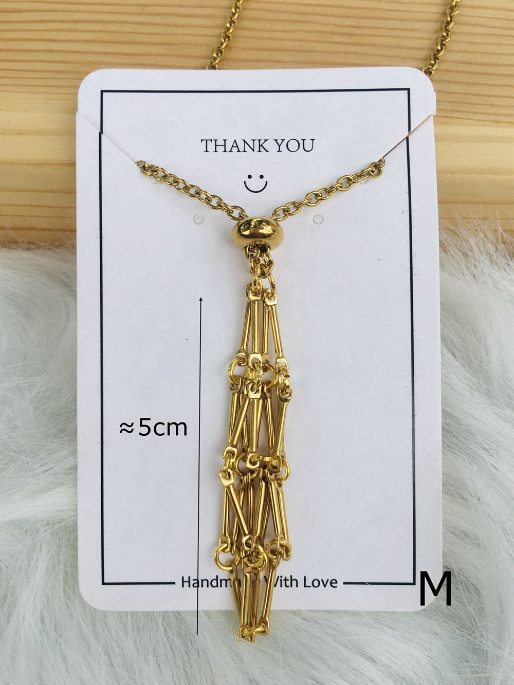 Handmade Natural Crystal Mesh Bamboo Necklace