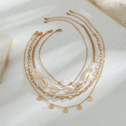 Beaded Beach Pearl Necklace with Resin Star Pendant