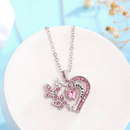 Heart Butterfly Love Necklace