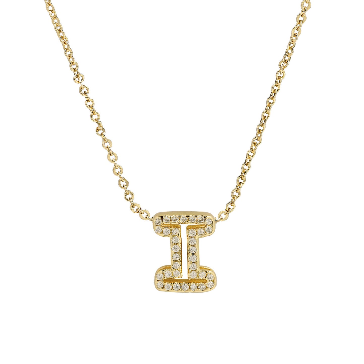 Gold-Plated A–Z English Letter Pendant Necklace