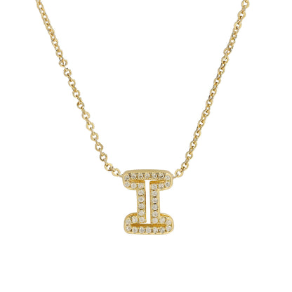 Gold-Plated A–Z English Letter Pendant Necklace