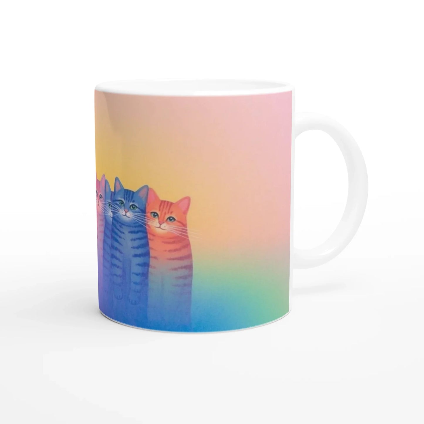 ☕ Delicate & Dreamy Cat Lovers Mug – 11oz Ceramic White Mug 🐾