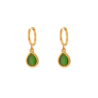 Minimalistic Water Drops Opal Earrings & Necklace