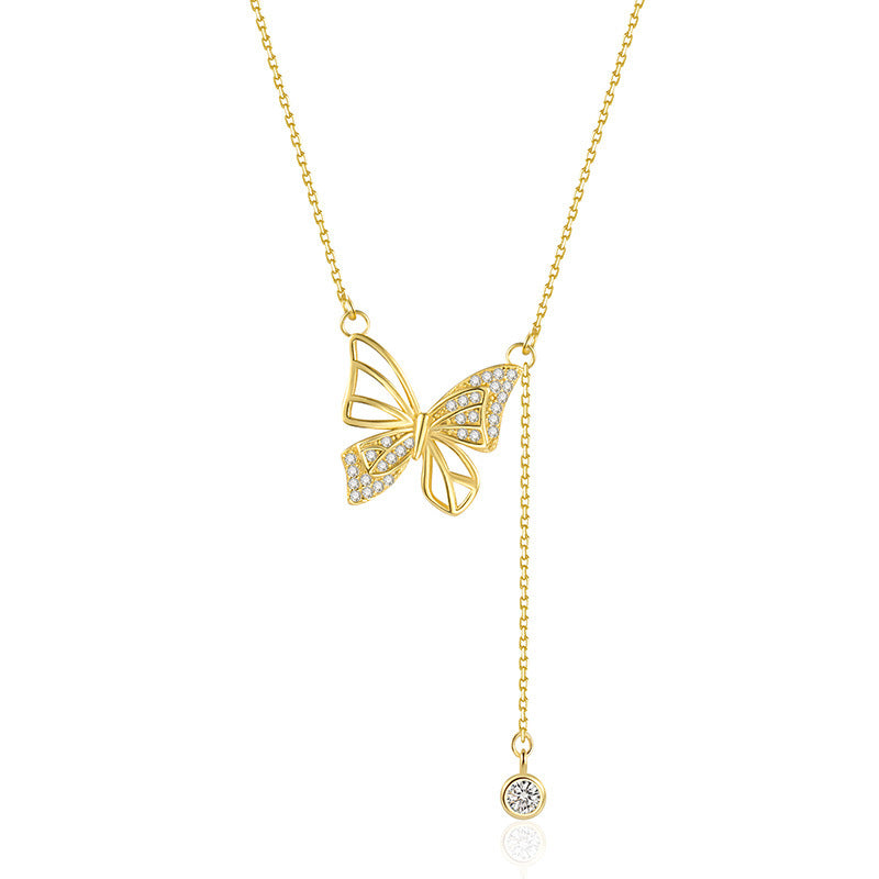 S925 Silver Hollow Butterfly Necklace