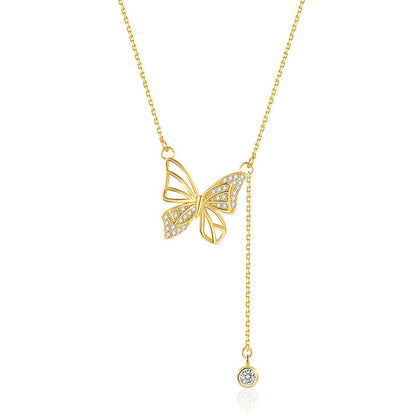 S925 Silver Hollow Butterfly Necklace