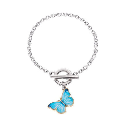 Butterfly Pendant Necklace & Bracelet Set