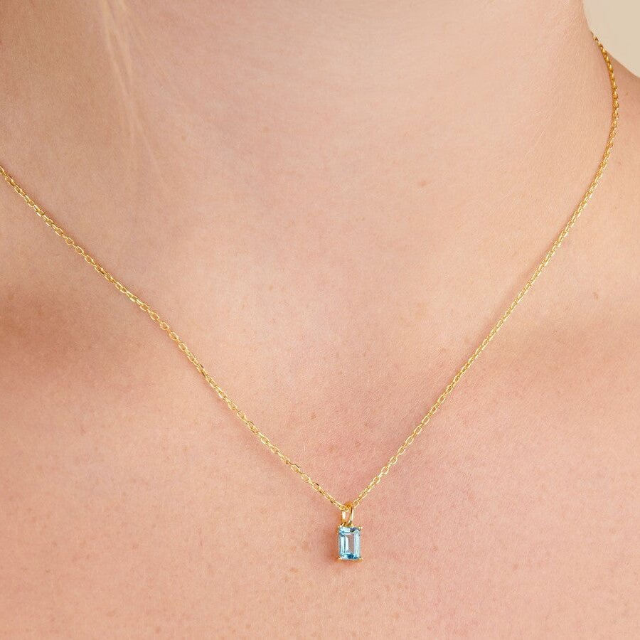Titanium Steel Birthstone Necklaces
