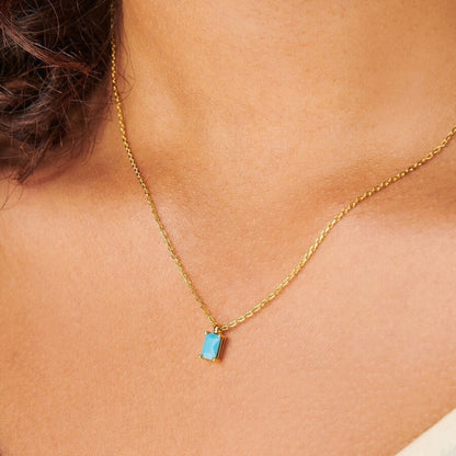 Titanium Steel Birthstone Necklaces