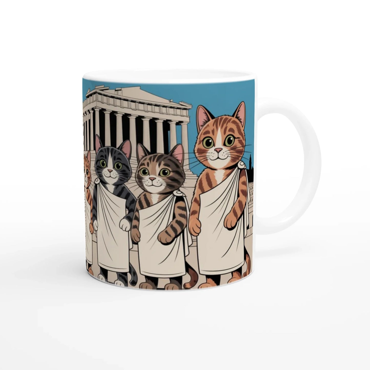 Ancient Greece & Cats Ceramic Mug – 11oz