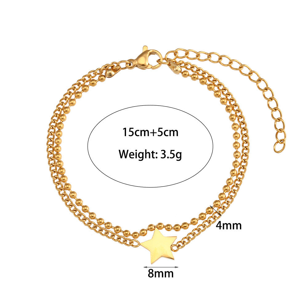 Beads Twist Chain Double Layer Bracelets