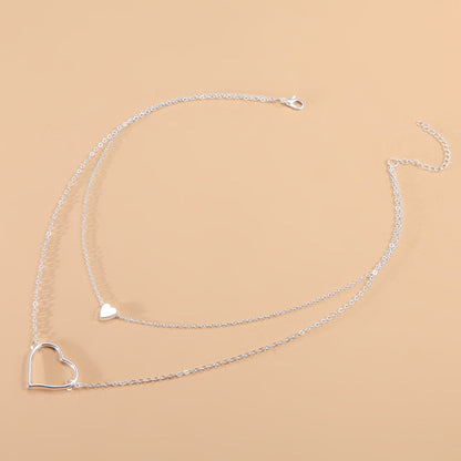 Multilayer Heart Pendant Necklace