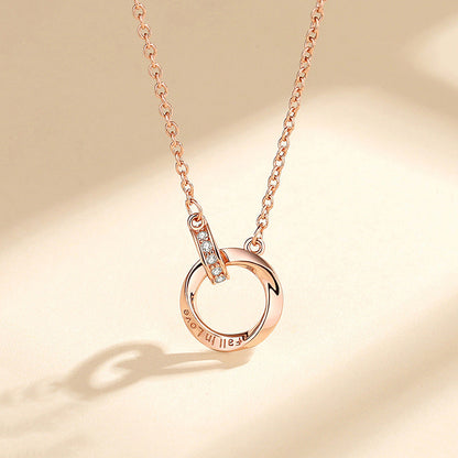 Interlocking Ring Silver Mobius Strip Necklace