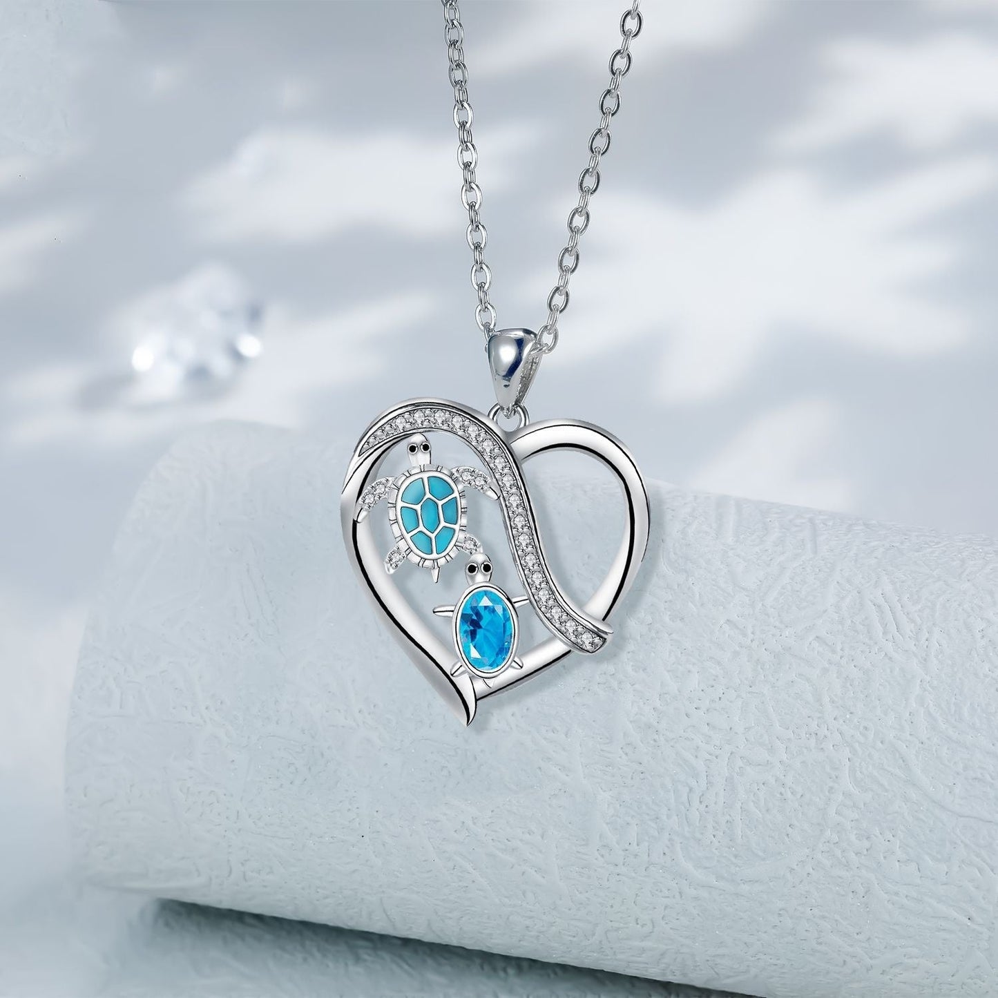 Heart Turtle Necklace Love